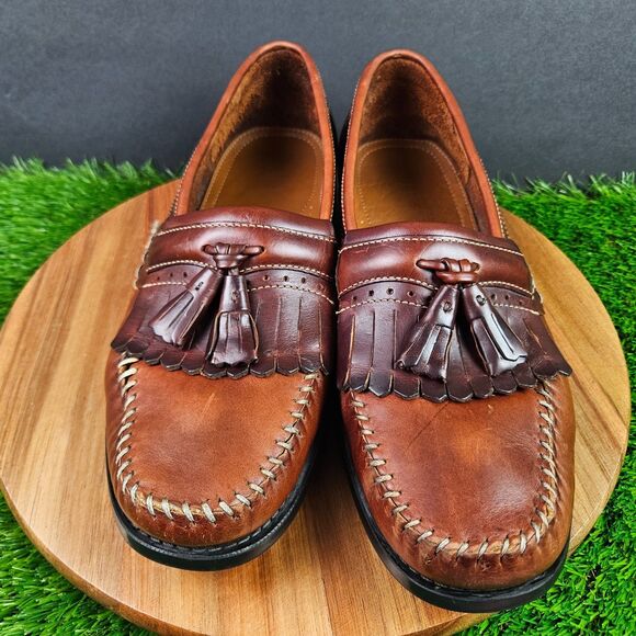 GH Bass Weejuns Michael Shoes Mens 12 D Brown Leather Kiltie Tasseled Loafer main image 9